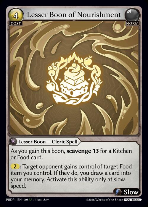 Lesser Boon of Nourishment, .asphodel/paradise: Pantheon 008