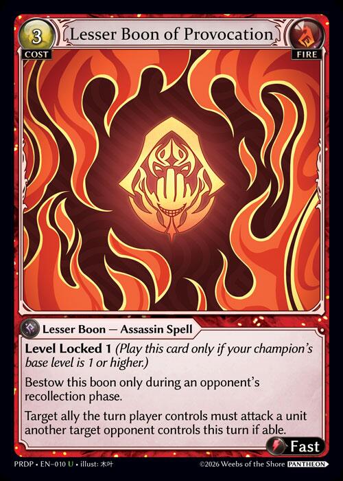 Lesser Boon of Provocation, .asphodel/paradise: Pantheon 010