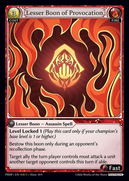Lesser Boon of Provocation, .asphodel/paradise: Pantheon 010