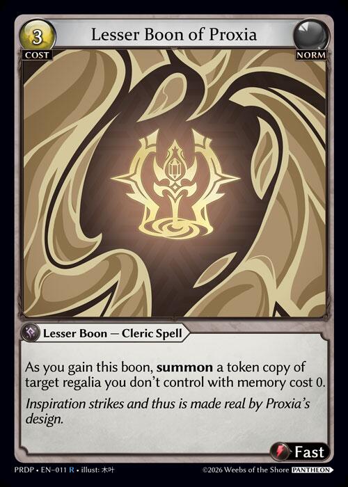Lesser Boon of Proxia, .asphodel/paradise: Pantheon 011