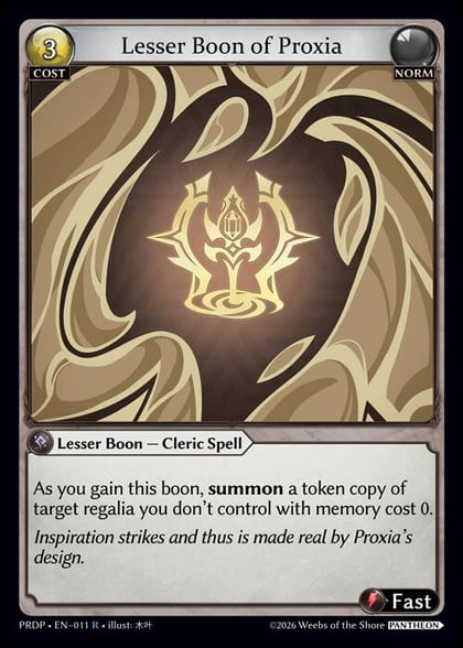 Lesser Boon of Proxia, .asphodel/paradise: Pantheon 011