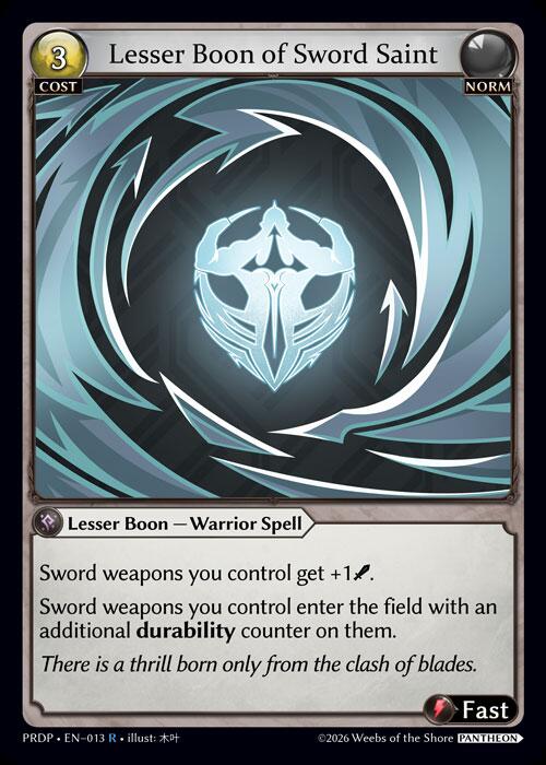 Lesser Boon of Sword Saint, .asphodel/paradise: Pantheon 013