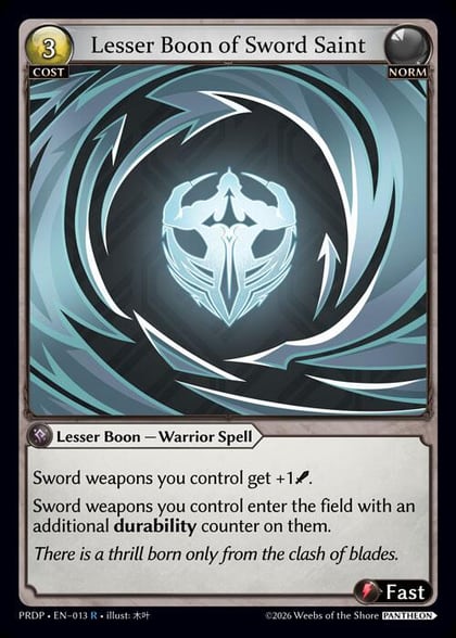 Lesser Boon of Sword Saint, .asphodel/paradise: Pantheon 013