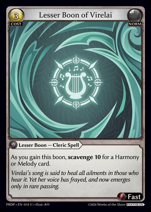 Lesser Boon of Virelai, .asphodel/paradise: Pantheon 014