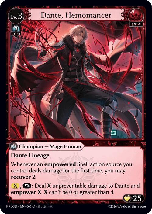 Dante, Hemomancer, .asphodel/paradise Starter Decks 005