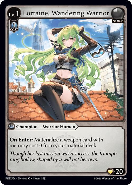 Lorraine, Wandering Warrior, .asphodel/paradise Starter Decks 006