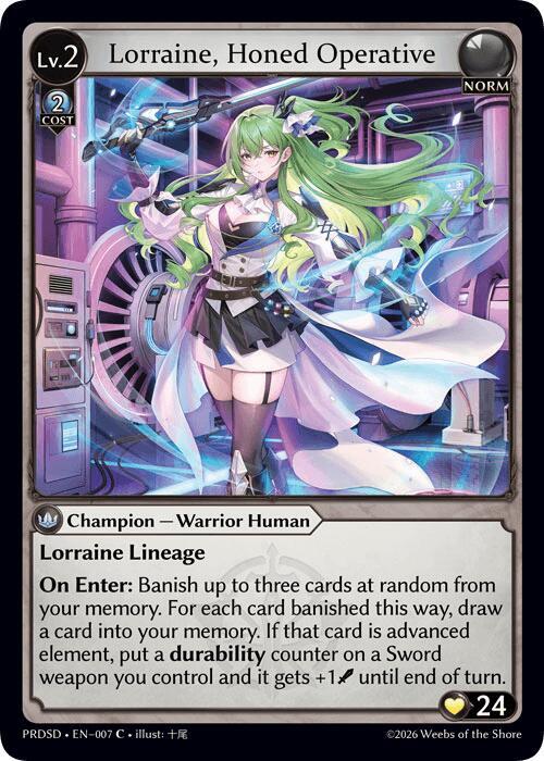 Lorraine, Honed Operative, .asphodel/paradise Starter Decks 007