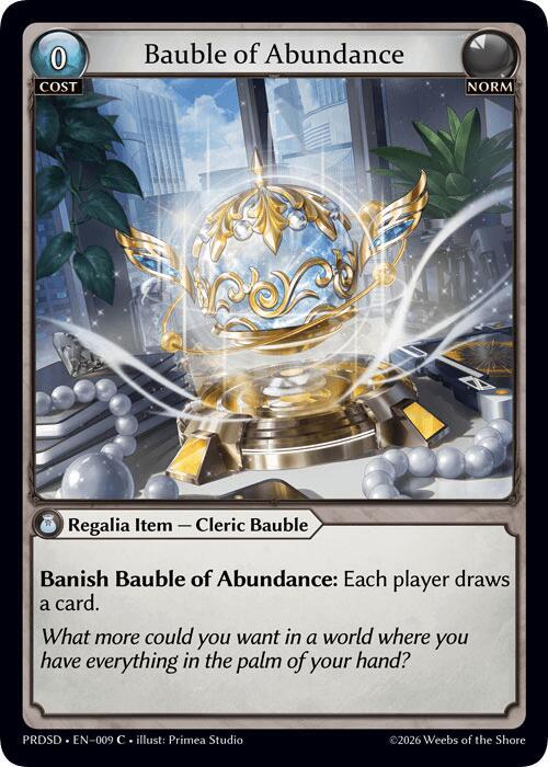 Bauble of Abundance, .asphodel/paradise Starter Decks 009