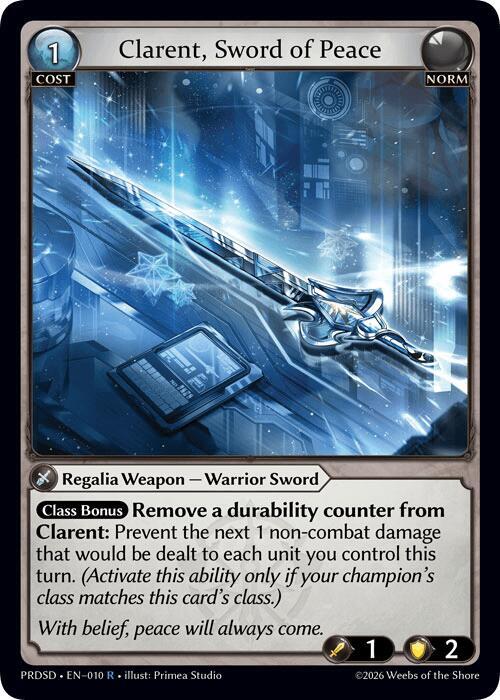 Clarent, Sword of Peace, .asphodel/paradise Starter Decks 010
