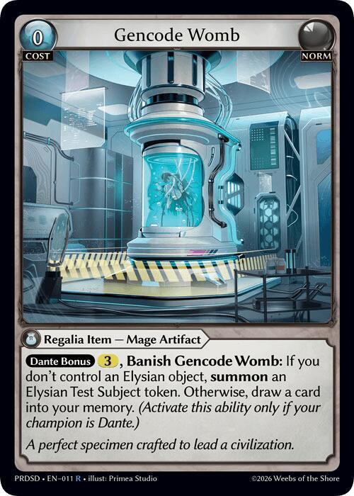 Gencode Womb, .asphodel/paradise Starter Decks 011