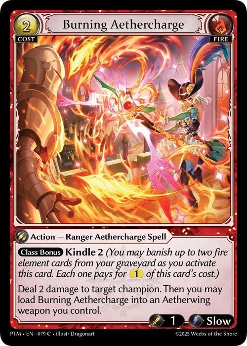 Burning Aethercharge (Curio Foil), Phantom Monarchs 079