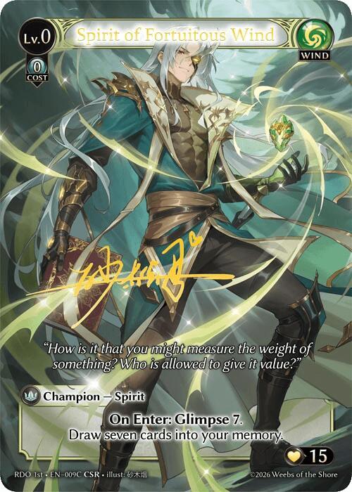 Spirit of Fortuitous Wind (009C), Radiant Origins 009C