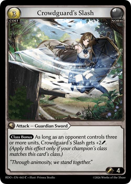 Crowdguard's Slash (Curio Foil), Radiant Origins 065
