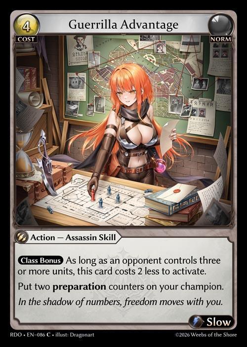 Guerrilla Advantage (Curio Foil), Radiant Origins 086