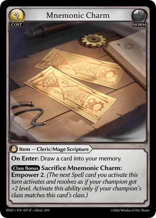Mnemonic Charm (Curio Foil), Radiant Origins 097