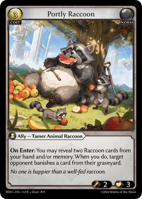 Portly Raccoon (Curio Foil), Radiant Origins 112
