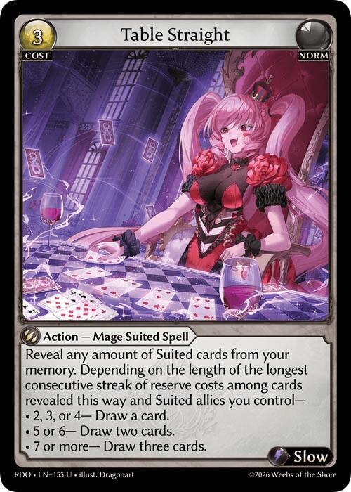 Table Straight (Curio Foil), Radiant Origins 155