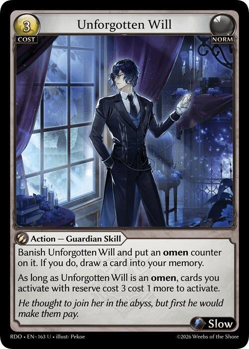 Unforgotten Will (Curio Foil), Radiant Origins 163