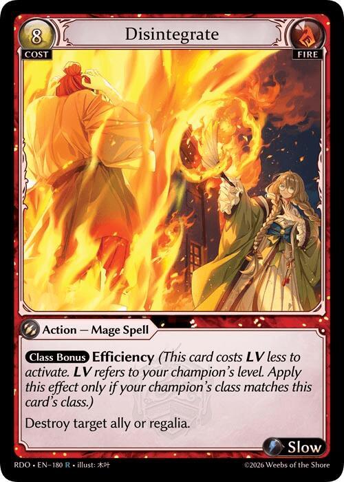 Disintegrate, Radiant Origins 180