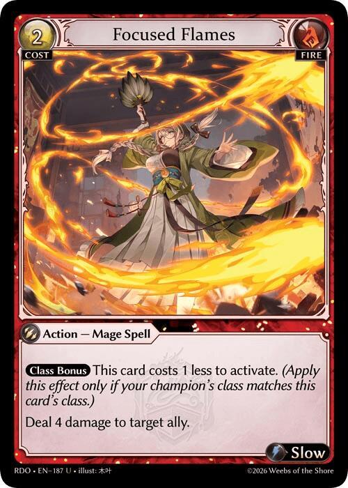 Focused Flames (Curio Foil), Radiant Origins 187