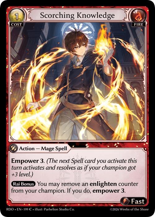 Scorching Knowledge (Curio Foil), Radiant Origins 199