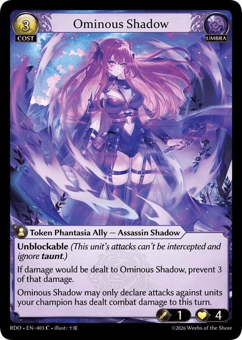 Ominous Shadow, Radiant Origins 403