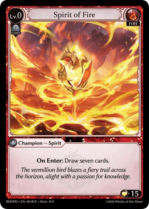 Spirit of Fire (001B), Radiant Origins: Pantheon 001B