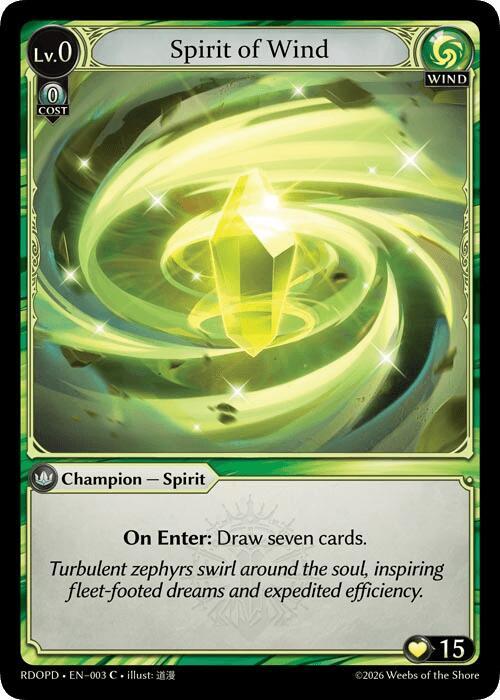 Spirit of Wind, Radiant Origins: Pantheon 003