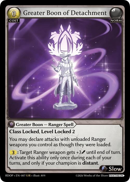 Greater Boon of Detachment, Radiant Origins: Pantheon 007