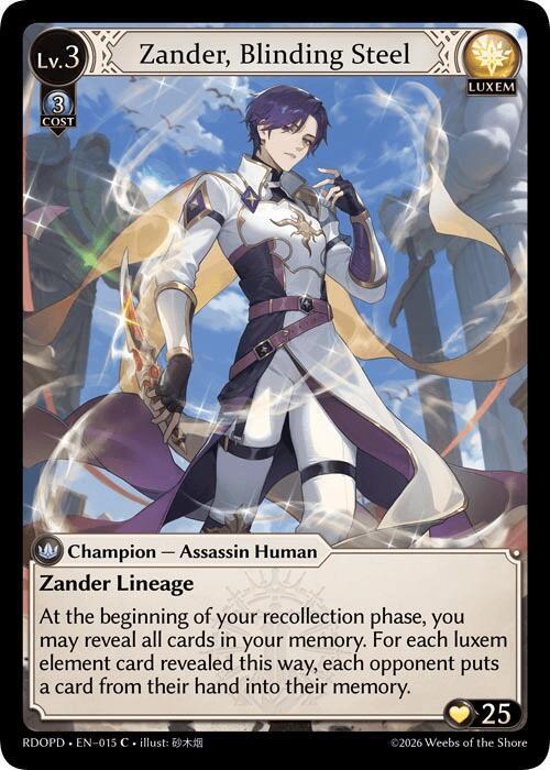 Zander, Blinding Steel (Extended Art), Radiant Origins: Pantheon 015