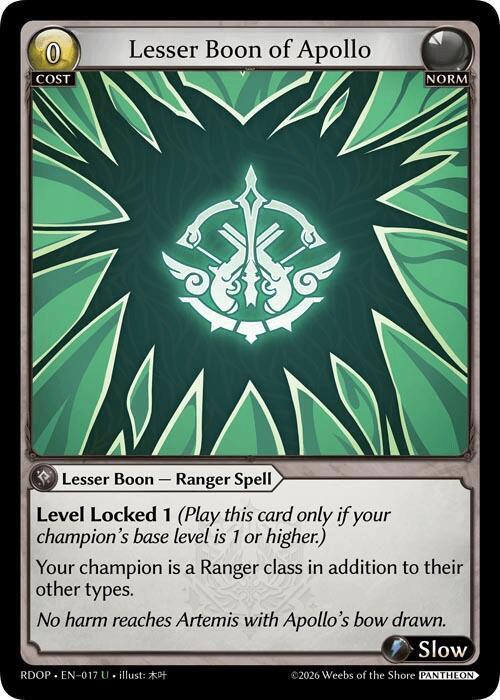 Lesser Boon of Apollo, Radiant Origins: Pantheon 017