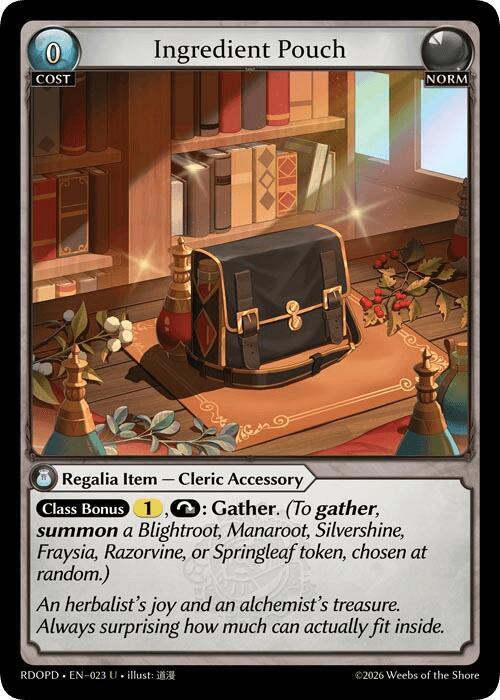 Ingredient Pouch, Radiant Origins: Pantheon 023