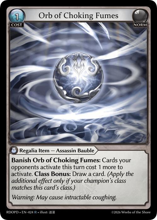 Orb of Choking Fumes, Radiant Origins: Pantheon 024