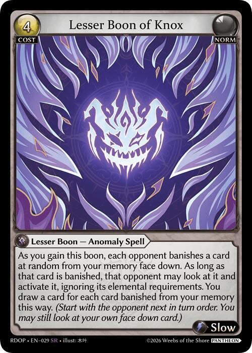 Lesser Boon of Knox, Radiant Origins: Pantheon 029