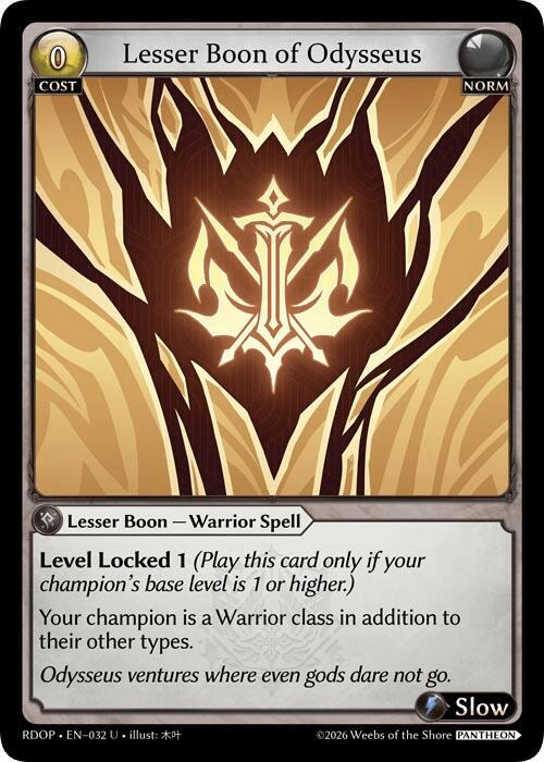 Lesser Boon of Odysseus, Radiant Origins: Pantheon 032