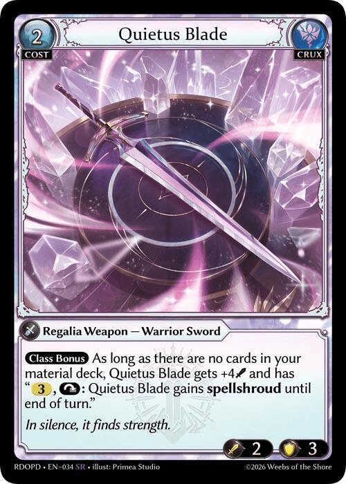 Quietus Blade, Radiant Origins: Pantheon 034