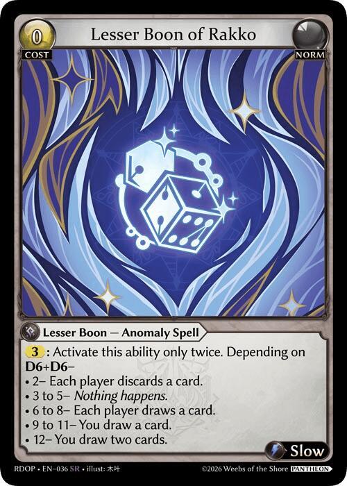 Lesser Boon of Rakko, Radiant Origins: Pantheon 036