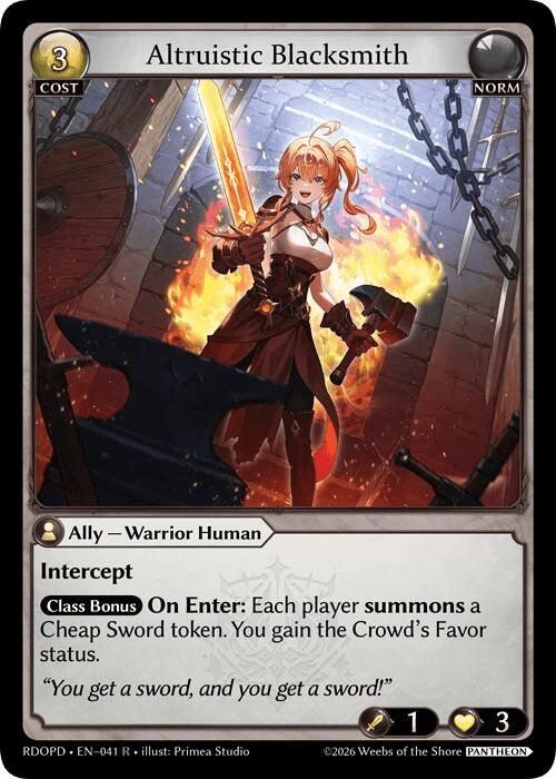 Altruistic Blacksmith, Radiant Origins: Pantheon 041
