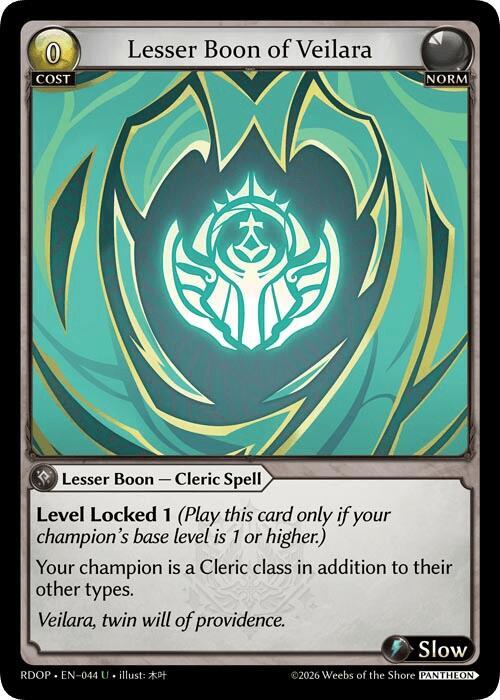 Lesser Boon of Veilara, Radiant Origins: Pantheon 044