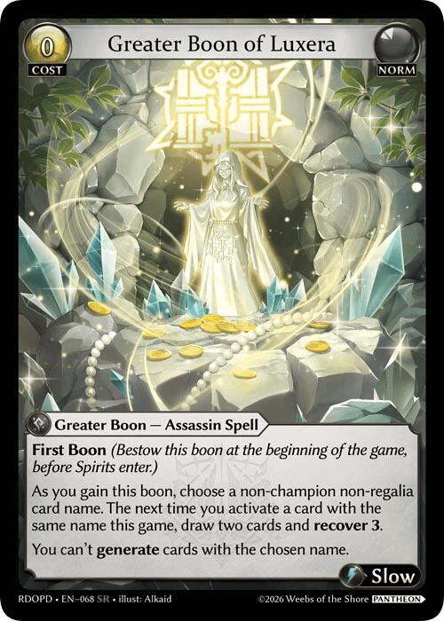 Greater Boon of Luxera, Radiant Origins: Pantheon 068