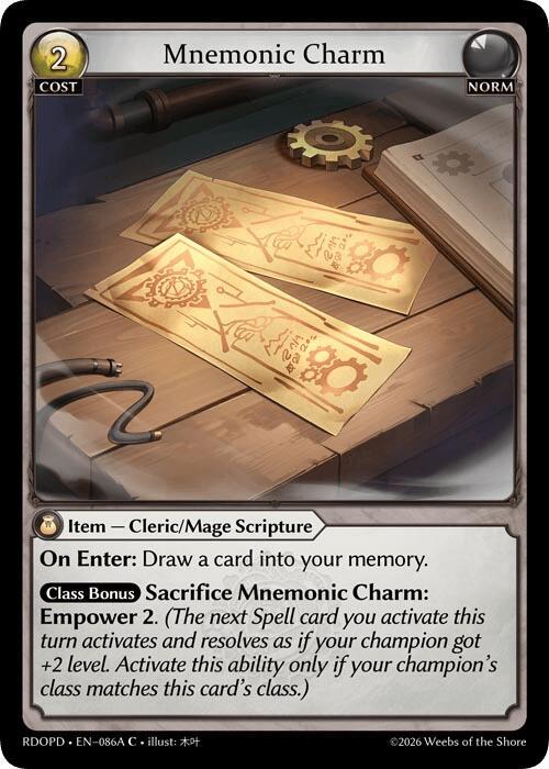 Mnemonic Charm (86A), Radiant Origins: Pantheon 086A