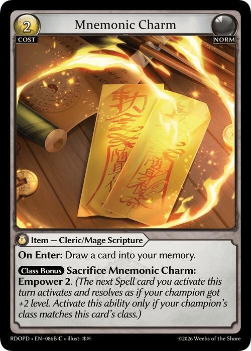 Mnemonic Charm (086B), Radiant Origins: Pantheon 086B