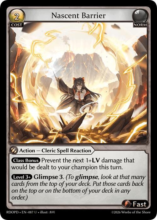 Nascent Barrier, Radiant Origins: Pantheon 087