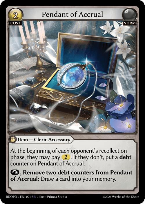 Pendant of Accrual, Radiant Origins: Pantheon 091