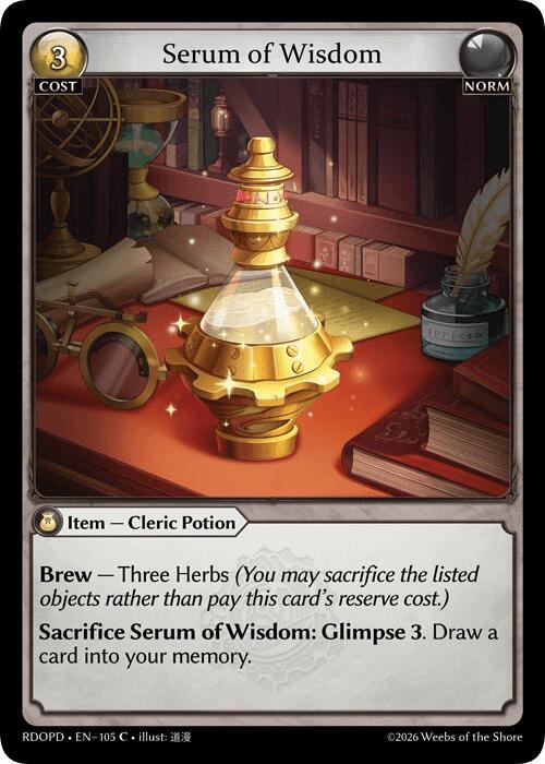 Serum of Wisdom, Radiant Origins: Pantheon 105