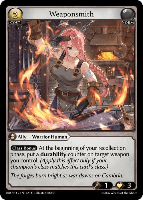 Weaponsmith, Radiant Origins: Pantheon 123
