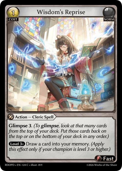 Wisdom's Reprise, Radiant Origins: Pantheon 124