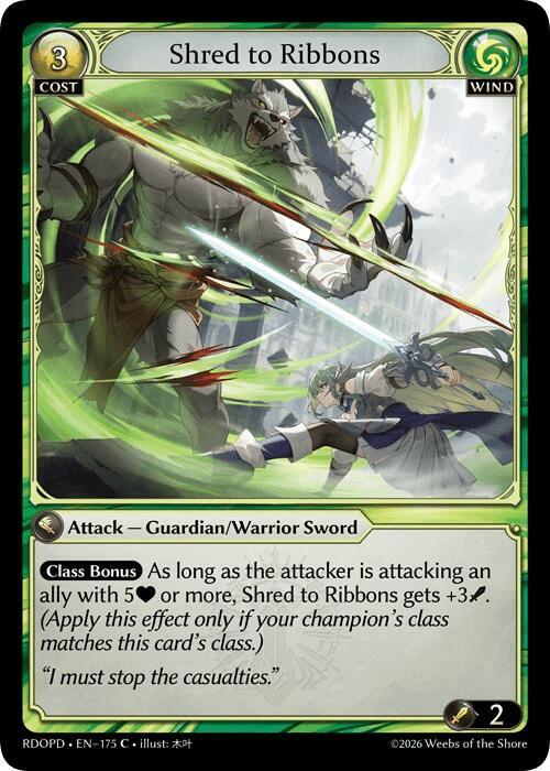 Shred to Ribbons, Radiant Origins: Pantheon 175