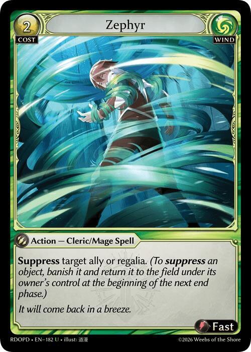 Zephyr, Radiant Origins: Pantheon 182