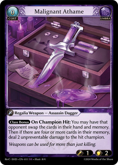 Malignant Athame, Tristan Re:Collection, Shadowdancer 011